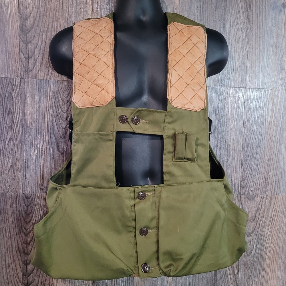 Ideal Hunting Vest Men's M Green Canvas Shooting Game Bird Utility Skeet Trap